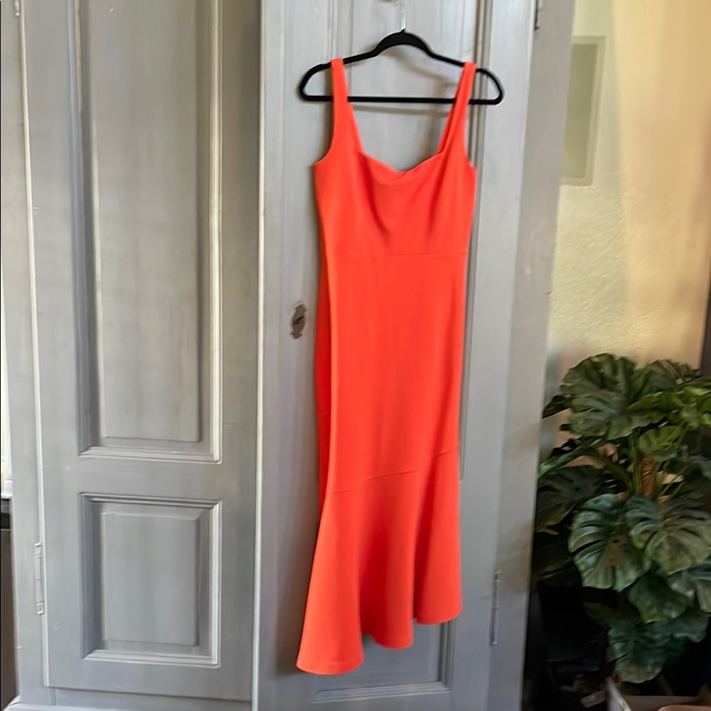Elegant Orange Sleeveless Dress